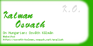 kalman osvath business card